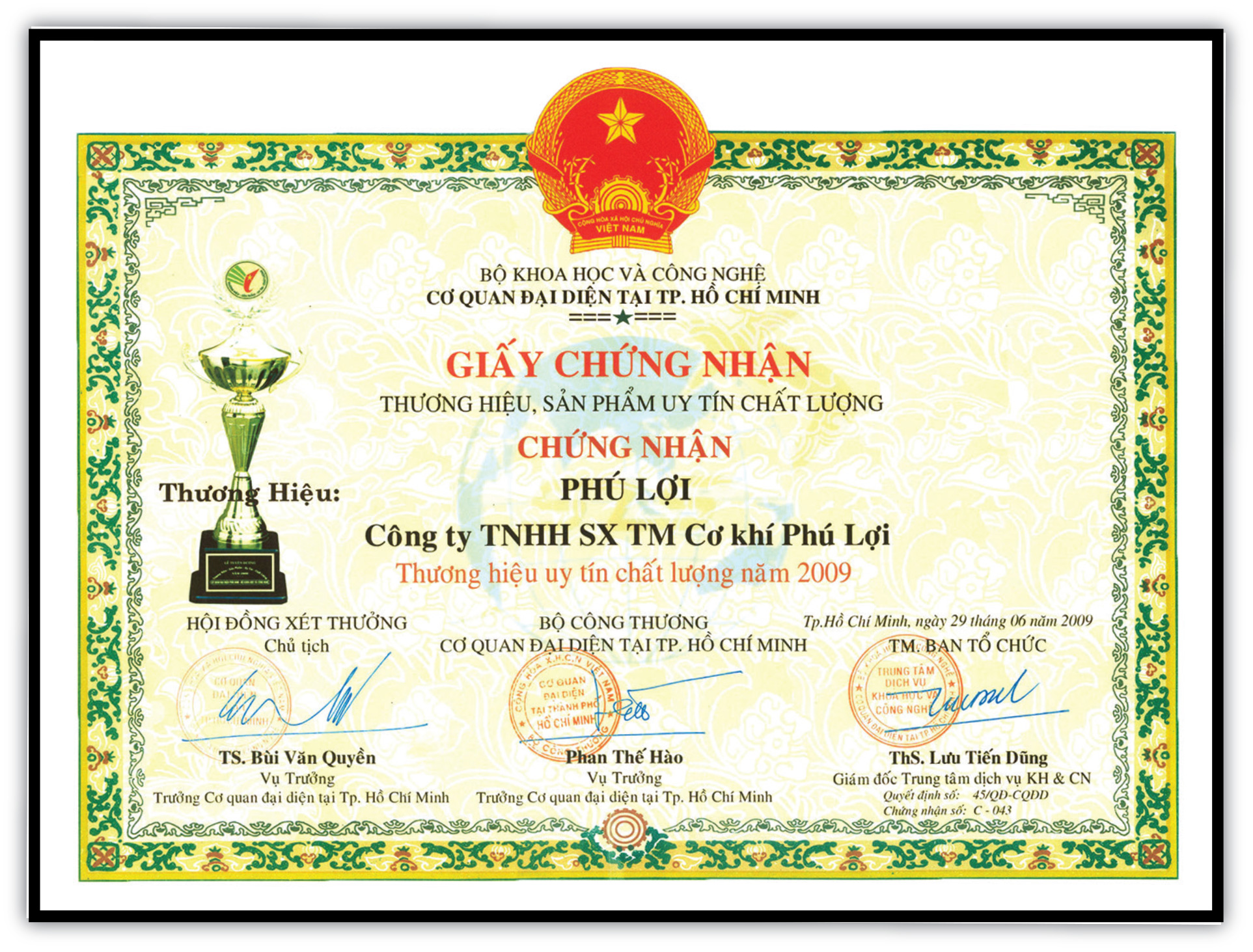 Chứng nhận 1